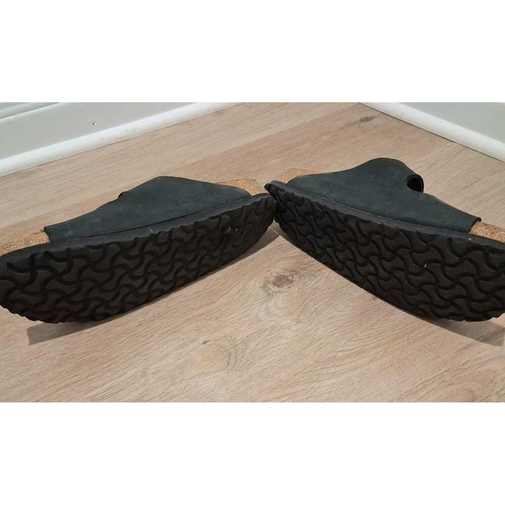 Birkenstock Arizona Women's Black Leather Slide Sandals 2-Strap Buckle US 9 - Picture 5 of 6